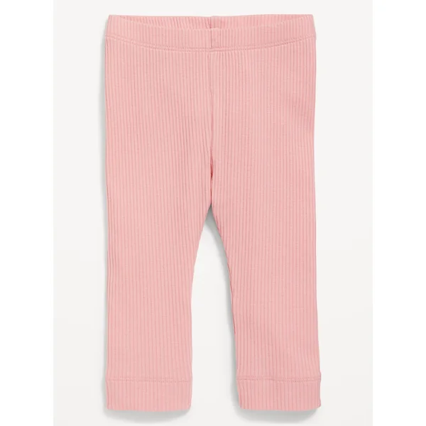 Unisex Rib-Knit Leggings for Baby - Abalone Pink