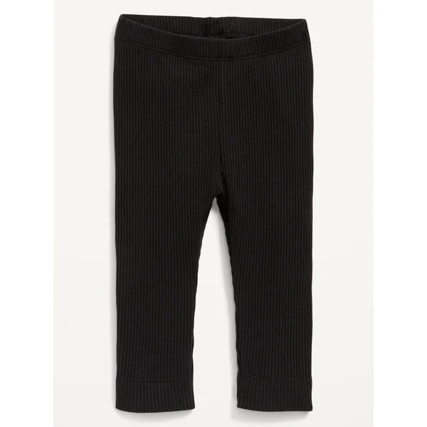 Unisex Rib-Knit Leggings for Baby - Black Jack
