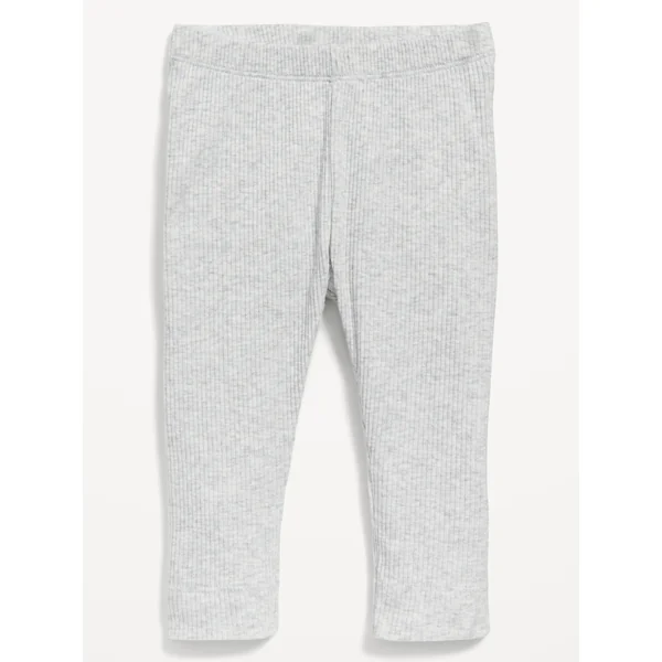 Unisex Rib-Knit Leggings for Baby - Light Heather Gray