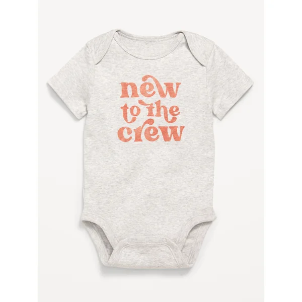 Unisex Short-Sleeve Bodysuit for Baby - Gray