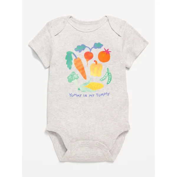 Unisex Short-Sleeve Bodysuit for Baby - Light Gray Heather