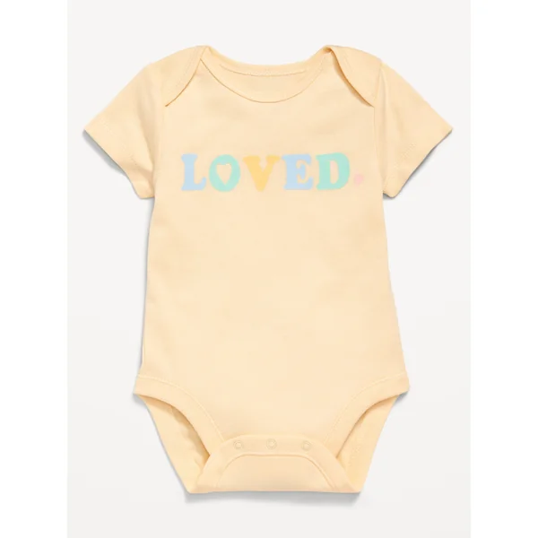 Unisex Short-Sleeve Graphic Bodysuit for Baby - Cool Almond