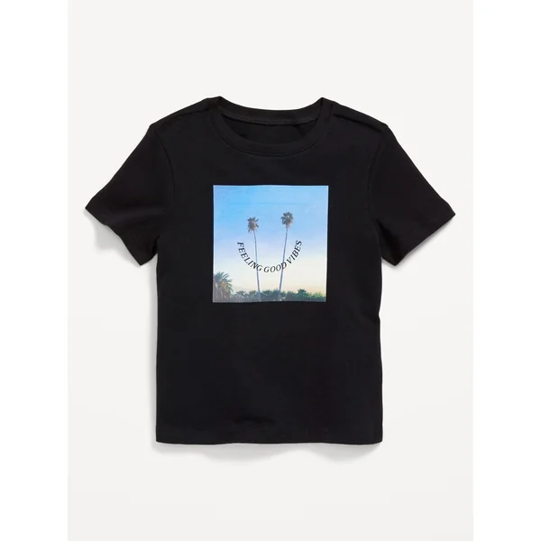 Unisex Short-Sleeve Graphic T-Shirt for Toddler - Black Night