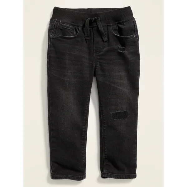 Unisex Skinny 360° Stretch Knit-Waist Jeans for Toddler - Black Wash