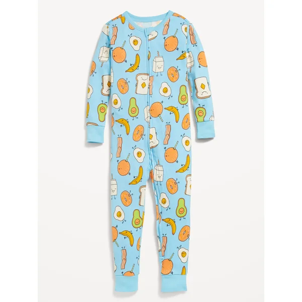 Unisex Snug-Fit 2-Way-Zip Pajama One-Piece for Toddler & Baby - TOAST