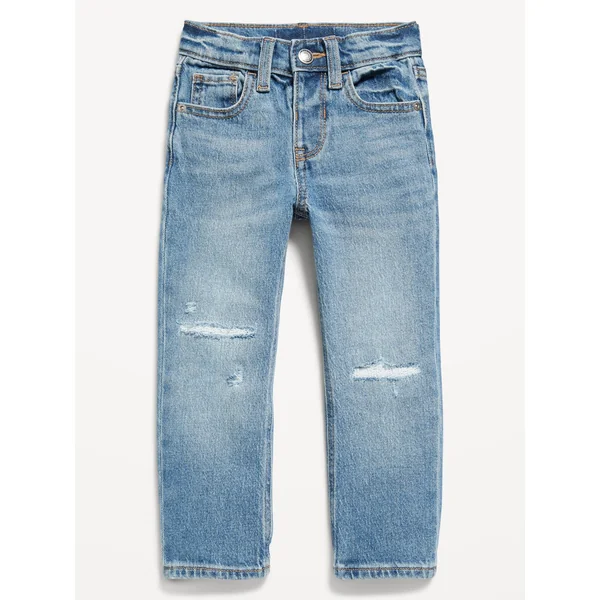 Unisex Straight Ripped Stretch Jeans for Toddler - Light Wash (Rips/Tears)