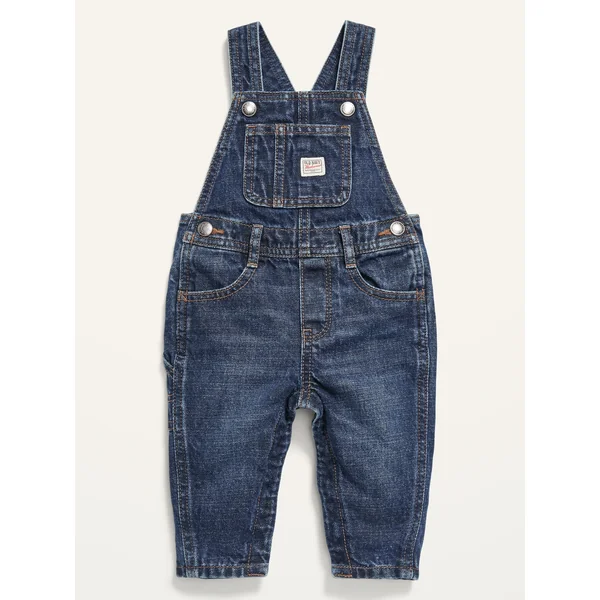 Unisex Workwear Jean Overalls for Baby - Dark Wash