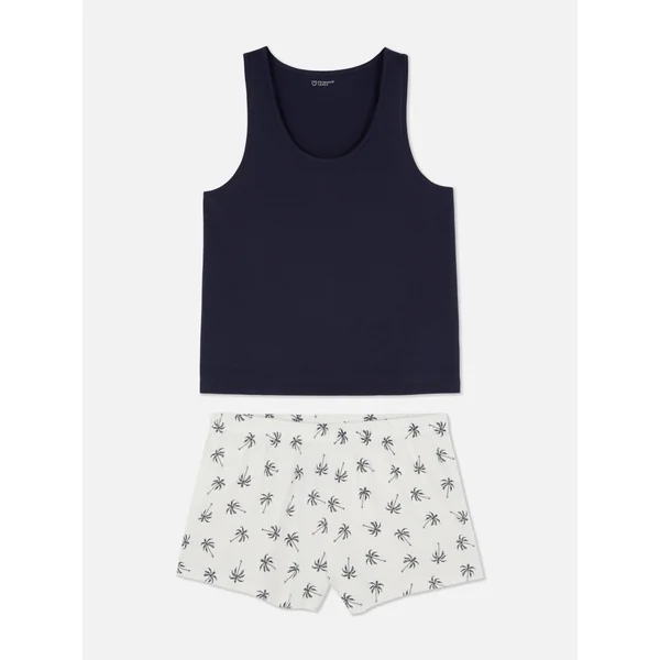 Vest and Shorty Pyjama Set - Navy
