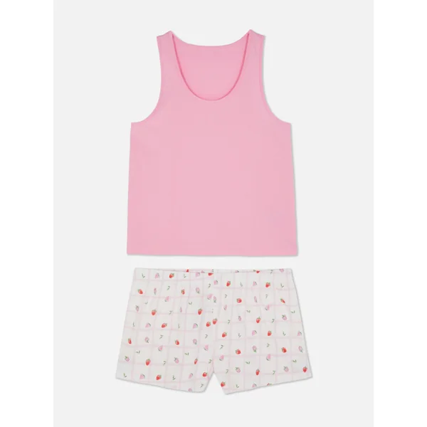 Vest and Shorty Pyjama Set - Pink