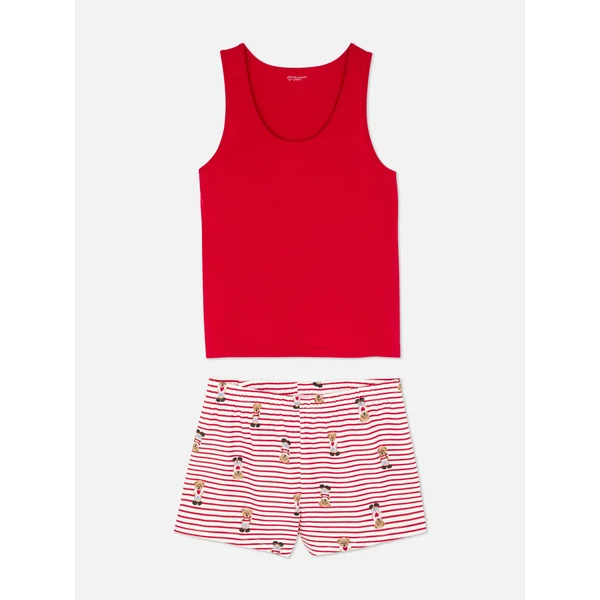 Vest and Shorty Pyjama Set - Red