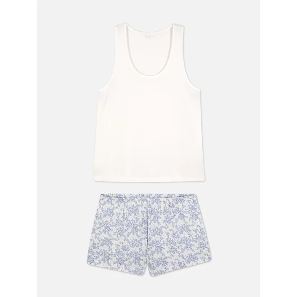 Vest and Shorty Pyjama Set - White