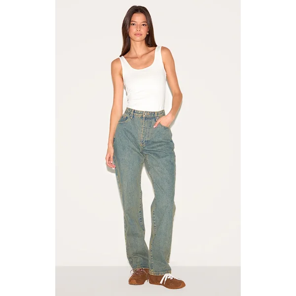 Vintage High Waist Straight Leg Jeans