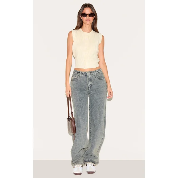 Vintage Mid Rise Straight Leg Jeans