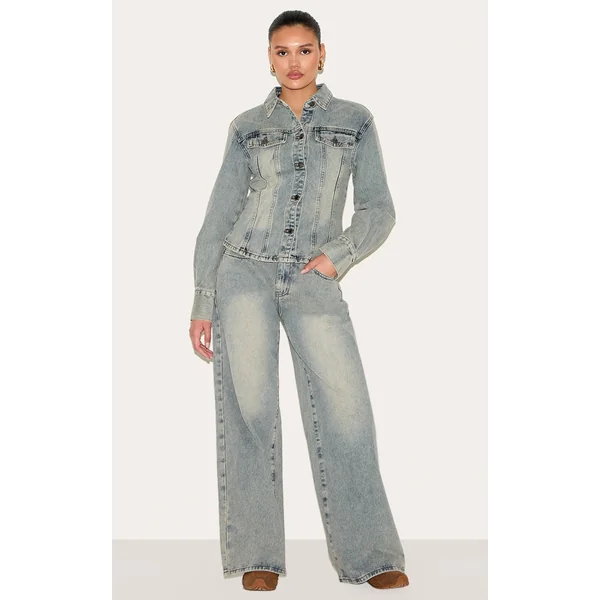 Vintage Mid Waist Wide Leg Jeans