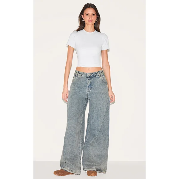 Vintage Seam Detail Low Rise Baggy Jeans