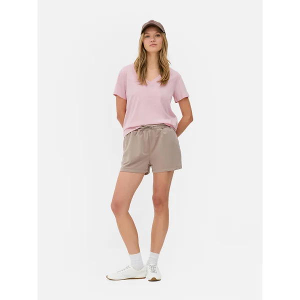 V-Neck Short Sleeve T-Shirt - Light Pink