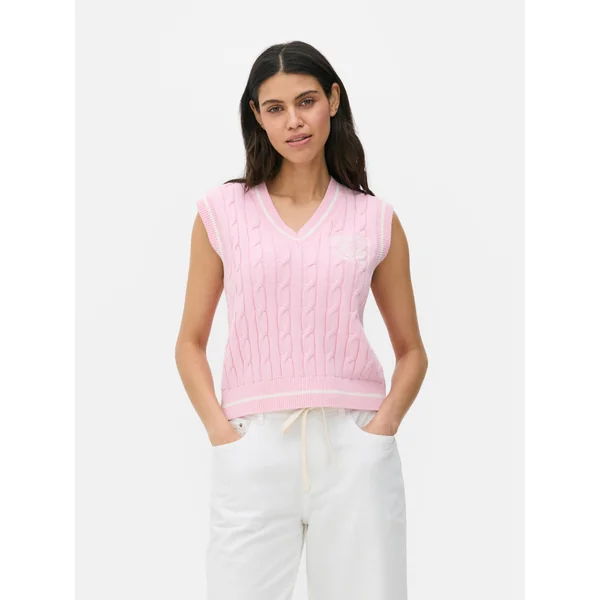 V-Neck Tennis Vest - Pink