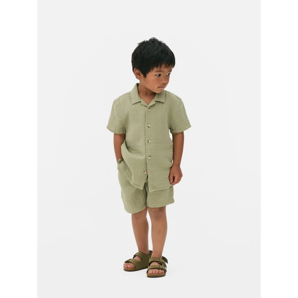 Voile Shirt and Shorts - Green