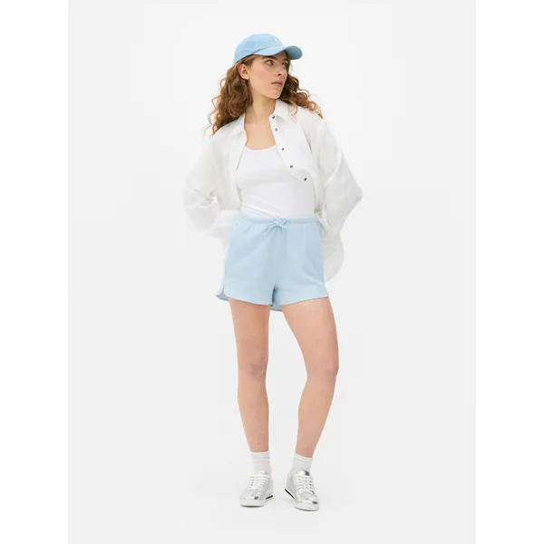 Waffle Texture Shorts - Light Blue