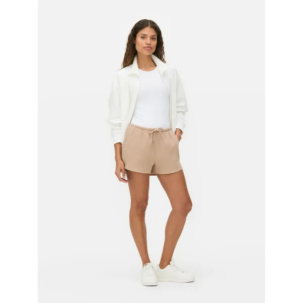 Waffle Texture Shorts - Taupe