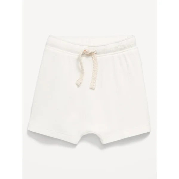 Waffle-Knit Pull-On Shorts for Baby - Sea Salt