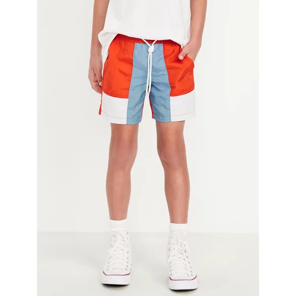 Water-Resistant Windbreaker Shorts for Boys - MOLTEN MAGMA