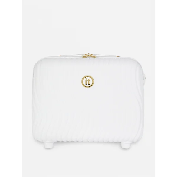 Wave Quilted Vanity Case - White