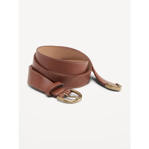 Western Belt for Women (1 Inch) - Cognac Brown
