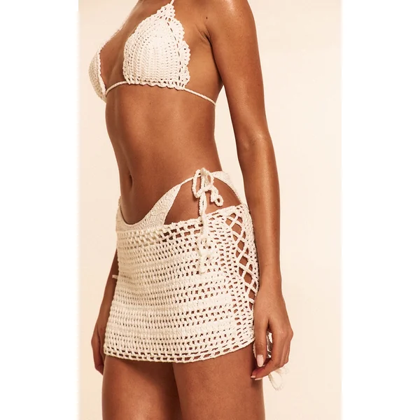 White Crochet Mini Skirt