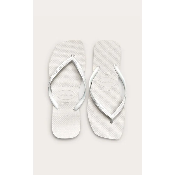 White Havaianas Slim Square Flip Flops
