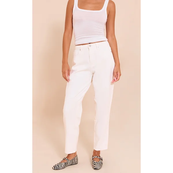 White High Waist Mom Style Jeans