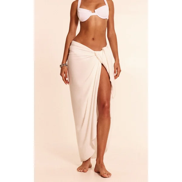 White Linen Look Rectangle Sarong