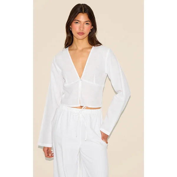 White Long Sleeve Top