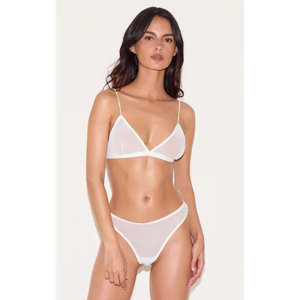 White Mesh Pack of 3 Basic Thongs