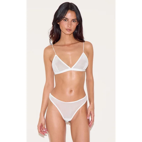 White Mesh Pack of 5 Basic Thongs