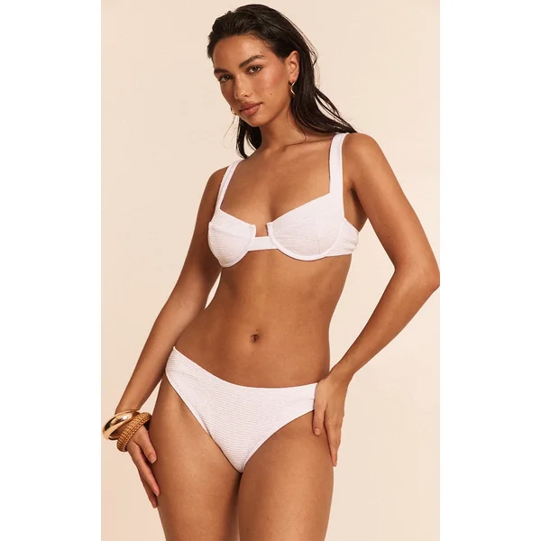 White Mini Crinkle Tanga Bikini Bottoms