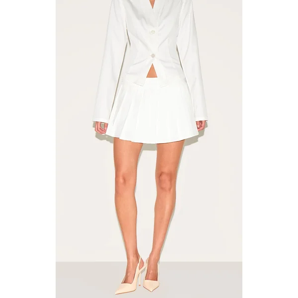 White Mini Pleated Tennis Skirt