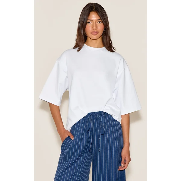 White Oversized Boxy T Shirt