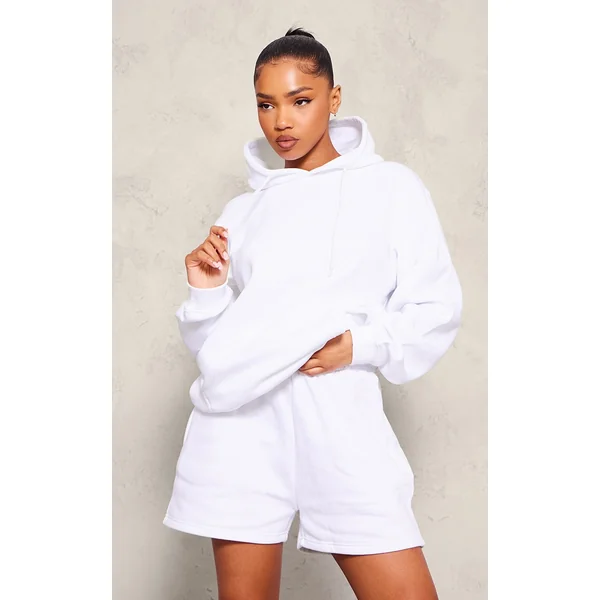 White Oversized Fit Sweat Hoodie