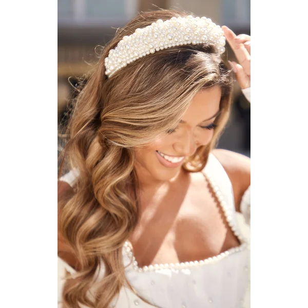 White Pearl Embellished Headband