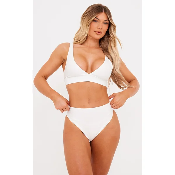 White Plunge Mix & Match Bikini Top