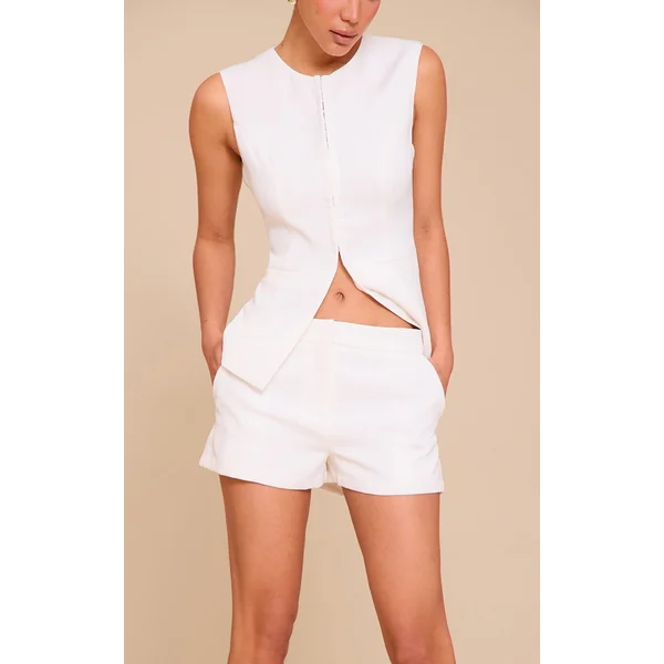 White Pocket Detail Shorts