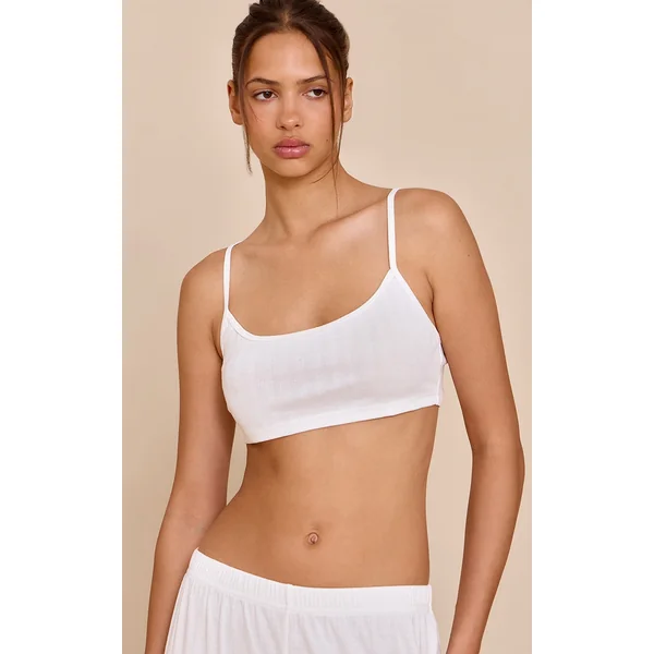 White Pointelle Pj Bralette
