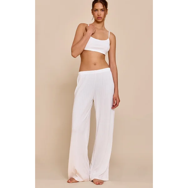 White Pointelle Pj Pants