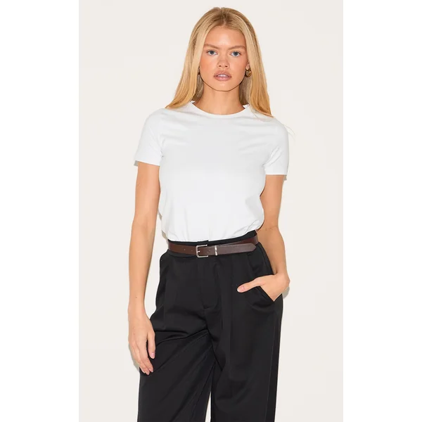 White Premium Cap Sleeve Cotton T-shirt