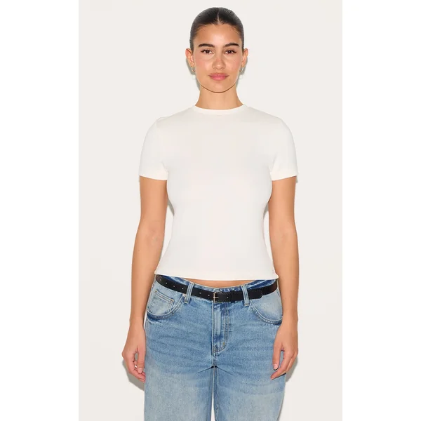 White Premium Soft Touch Fitted T Shirt