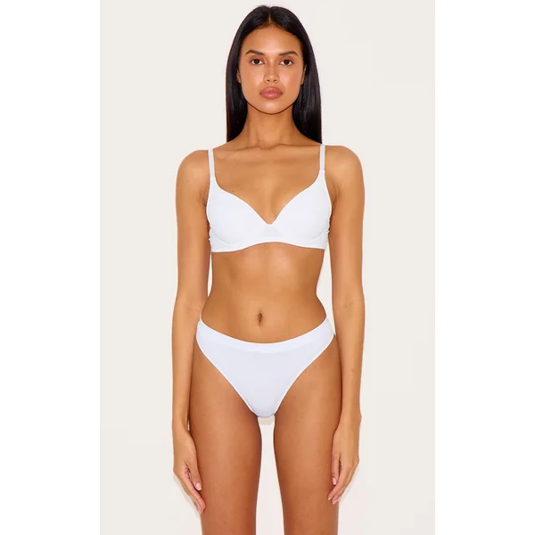 White Scoop Cupped Underwired Bra