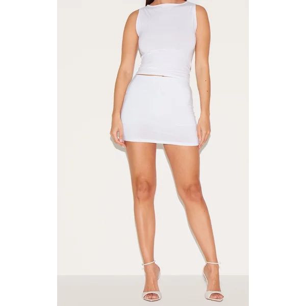 White Slinky Basic Low Rise Mini Skort