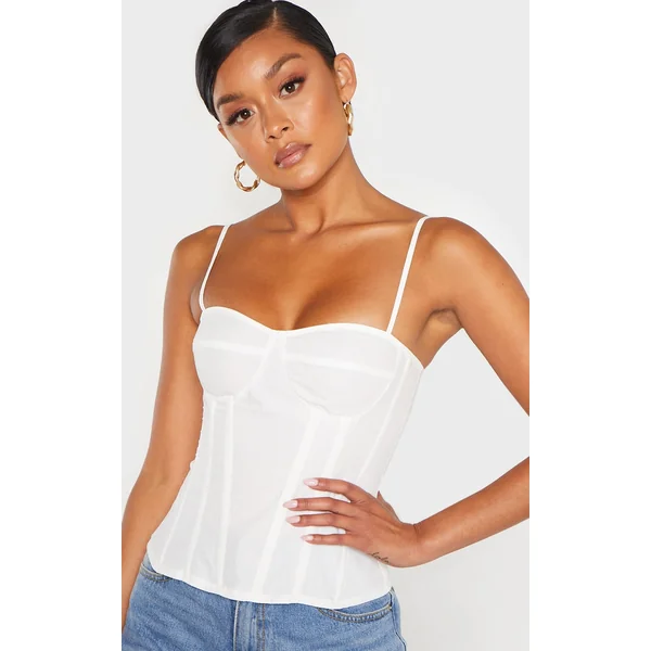 White Structured Corset Top