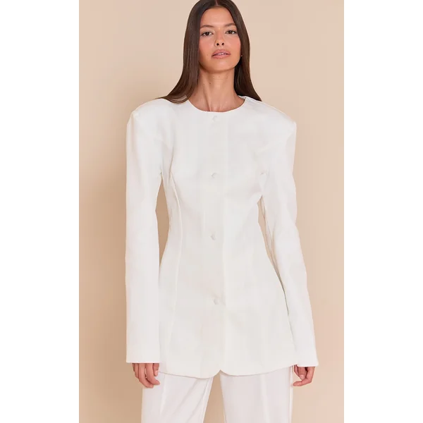 White Tailored Fitted Blazers